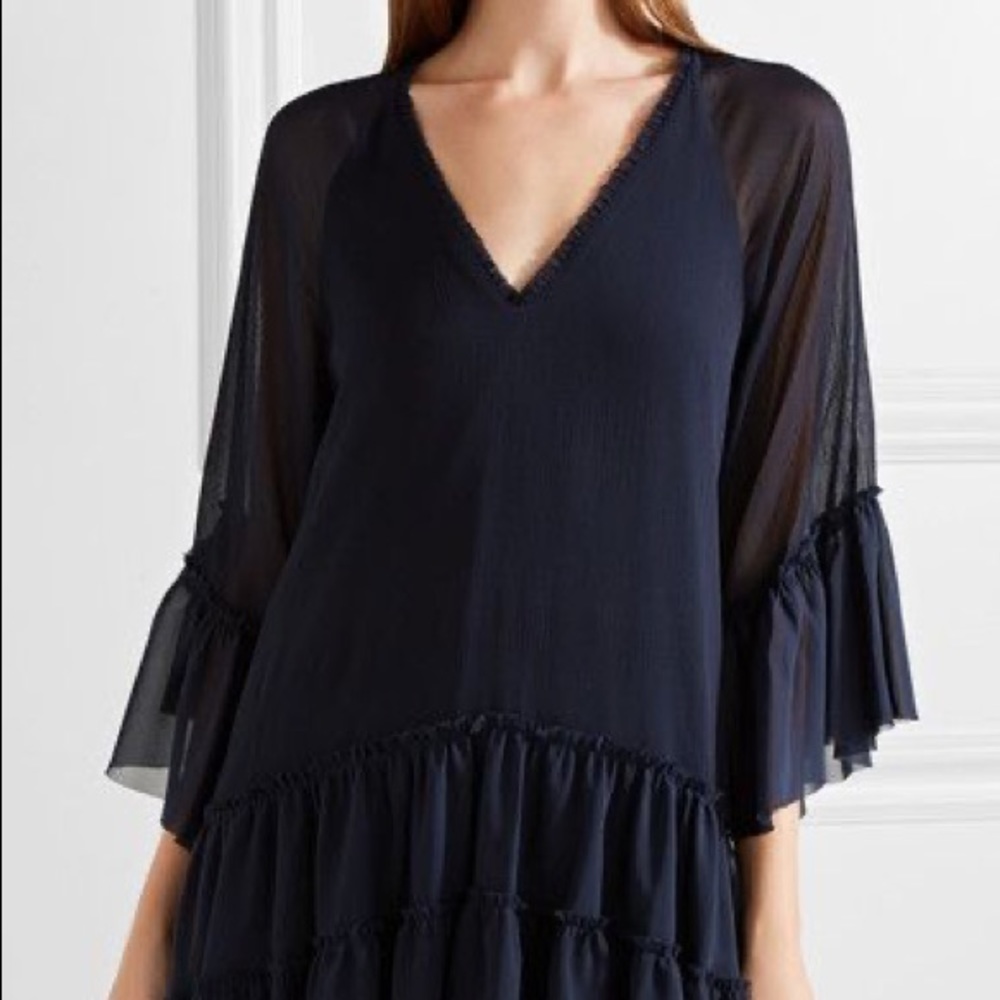 Alice + Olivia Zoey Ruffled Chiffon Tunic Dress